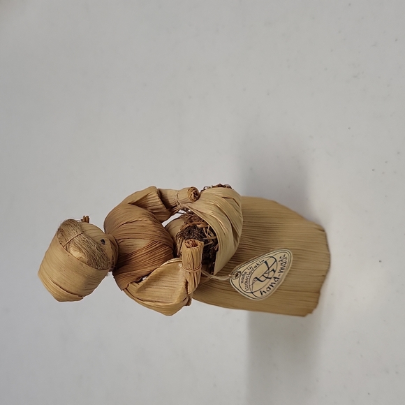 Vintage Hand-Made Corn Husk Doll Czechoslovakia Woman Carrying Sticks - Picture 3 of 10